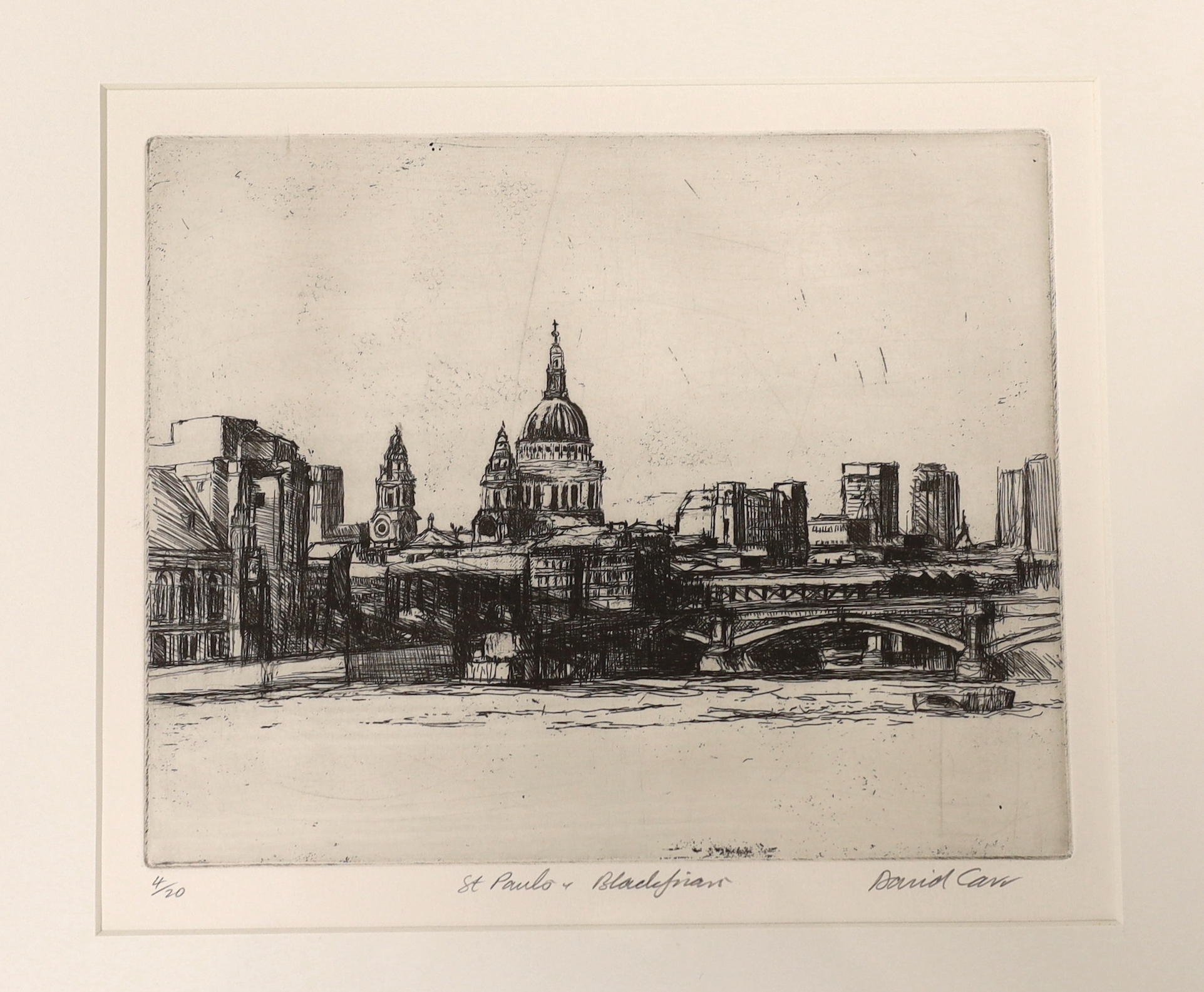 David Carr (1944-2009), two etchings, ‘St Mary Le Strand’ and ‘St Paul’s, Blackfriars’, each pencil signed and limited edition, largest 43 x 33cm